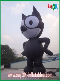 Inflatable काले बिल्ली / मजबूत ऑक्सफोर्ड कपड़ा Inflatable पशु कार्टून ऊंचाई 8 मीटर