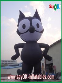 Inflatable काले बिल्ली / मजबूत ऑक्सफोर्ड कपड़ा Inflatable पशु कार्टून ऊंचाई 8 मीटर