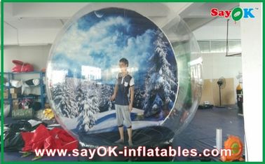 Inflatable हिम बॉल / पारदर्शी Inflatable Chrismas स्नो ग्लोब बबल दीया 5 एम