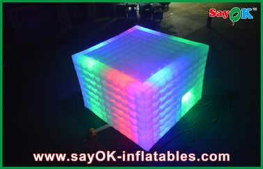 नायलॉन कपड़ा विशाल इंद्रधनुष लॉन एलईडी खिड़की / दरवाजे के साथ inflatable घर तम्बू 210D