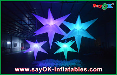 पार्टी के लिए सफेद पॉलिएस्टर कपड़ा Inflatable एलईडी स्टार प्रकाश 1.5 मीटर / 2 मीटर
