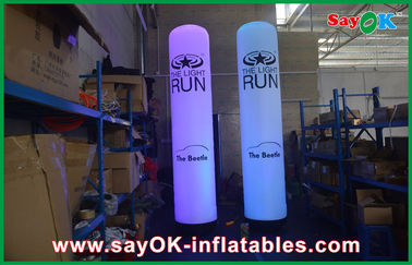 आउटडोर शो के लिए बैंगनी / नीला रंग बदलते एलईडी Inflatable स्तंभ
