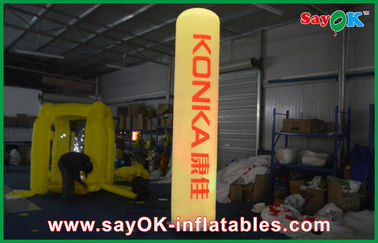 3 मीटर ऊँचाई inflatable प्रकाश सजावट एलईडी स्तंभ क्यूब स्तंभ मुद्रित