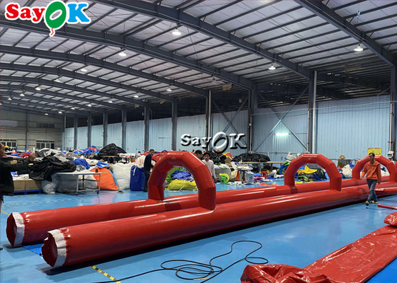 आउटडोर वाटर inflatable स्लाइड्स पीवीसी टारपॉलिन inflatable पानी स्लाइड्स फ्लैट ग्राउंड पर टाइल 60x2m