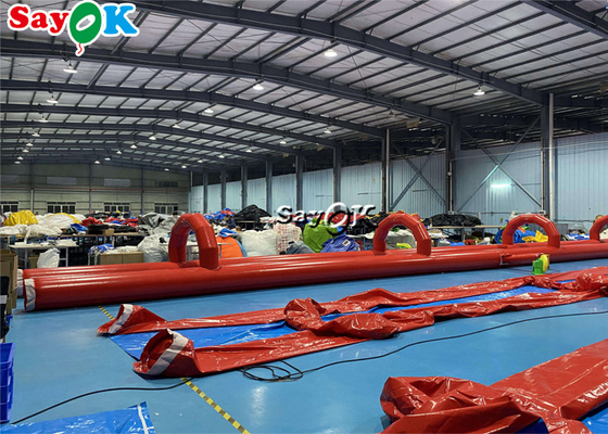 आउटडोर वाटर inflatable स्लाइड्स पीवीसी टारपॉलिन inflatable पानी स्लाइड्स फ्लैट ग्राउंड पर टाइल 60x2m