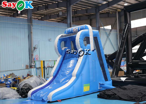 छोटे inflatable स्लाइड गीले और सूखे स्लाइड विरोधी फट लोगो मुद्रण आउटडोर inflatable पानी स्लाइड