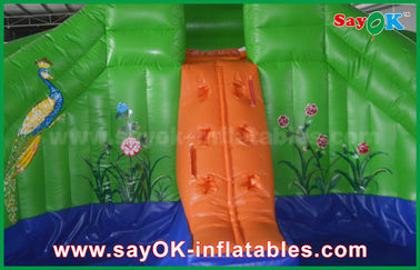 स्लाइड के साथ inflatable बाउंस हाउस पीवीसी ग्रीष्मकालीन inflatable बाउंसर स्लाइड बाहर मेंढक प्रिंट के साथ पानी स्लाइड
