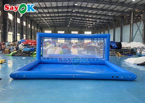 वयस्क खेल विशाल inflatable वॉलीबॉल कोर्ट पूल के साथ नेट रेशम मुद्रण inflatable पानी के खिलौने बच्चों के लिए