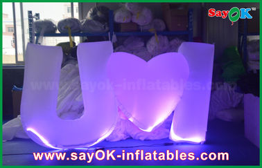 नायलॉन कपड़ा के साथ शादी के लिए 3x1.2m Inflatable प्रकाश सजावट प्यार पत्र