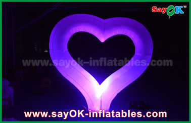घटना शादी के लिए नायलॉन कपड़ा पार्टी Inflatable लाइट सजावट लाल दिल आकार