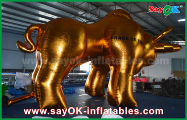 प्रोमोशनल के लिए 4 मीटर ऊँचाई गोल्ड बुल कस्टम Inflatable उत्पाद Inflatable आकार