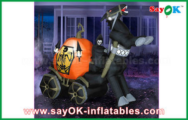 ब्लैक ऑक्सफोर्ड क्लॉथ हेलोवीन यार्ड Inflatable सजावट मोटरसाइकिल Inflatable आकार