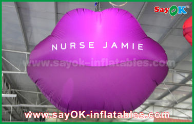 नायलॉन होंठ लाल मुंह आकार छत सजावट 1.5 मीटर निविड़ अंधकार के लिए Inflatable एलईडी लाइट