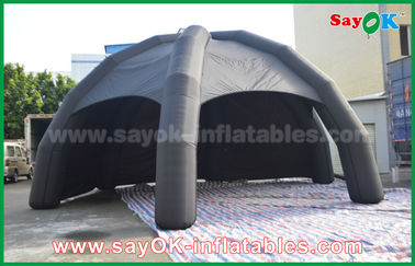 ब्लैक पीवीसी Inflatable एयर तम्बू / विज्ञापन डोम स्पाइडर ब्लोअर के साथ तम्बू