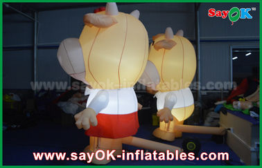 एलईडी प्रकाश व्यवस्था के साथ inflatable मॉडल कस्टम पशु ऑक्सफोर्ड कपड़े inflatable कार्टून गाय