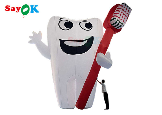 सफेद 6 मीटर inflatable कार्टून पात्र विशाल दांत प्रचार उत्पाद inflatable मॉडल