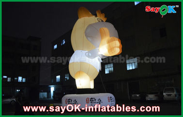 एलईडी लाइट के साथ विज्ञापन 10 मीटर विशालकाय ऑक्सफोर्ड गाय Inflatable कार्टून सफेद रंग
