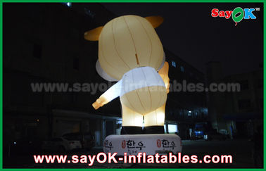 एलईडी लाइट के साथ विज्ञापन 10 मीटर विशालकाय ऑक्सफोर्ड गाय Inflatable कार्टून सफेद रंग