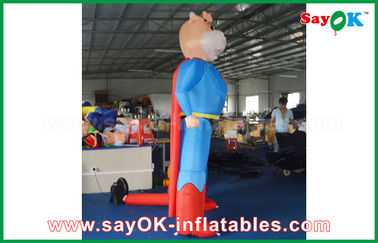 नीला / लाल Inflatable सुपरमैन गाय अनुकूलित पशु चरित्र Inflatable मॉडल