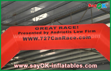 रेस के लिए इन्फ्लैटेबल फिनिश लाइन 4 एक्स 3 एम रेड 210 डी ऑक्सफोर्ड इन्फ्लैटेबल फिनिश आर्क सेफ्टी यूएल / सीई ब्लोअर