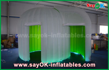 हरा पृष्ठभूमि Inflatable फोटो बूथ संलग्नक डबल - डेक फोटो बूथ तम्बू