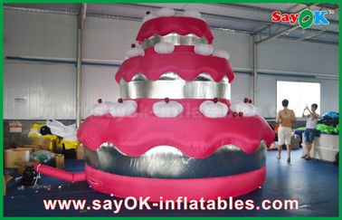 लाल प्रोमोशनल कस्टम Inflatable उत्पाद विशालकाय केक पार्टी / जन्मदिन सजावट