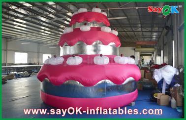 लाल प्रोमोशनल कस्टम Inflatable उत्पाद विशालकाय केक पार्टी / जन्मदिन सजावट