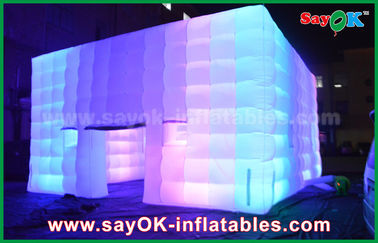 तम्बू inflatable आउटडोर पीवीसी लेपित विशाल घन Inflatable तम्बू रंग बदलने प्रकाश / एयर ब्लोअर के साथ
