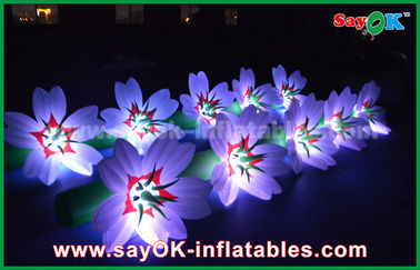 5 मीटर सफेद लंबे ग्राउंड नायलॉन कपड़ा एलईडी फूल श्रृंखला Inflatable लाइट सजावट
