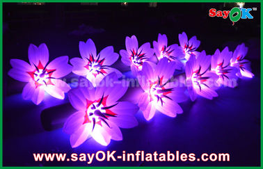 5 मीटर सफेद लंबे ग्राउंड नायलॉन कपड़ा एलईडी फूल श्रृंखला Inflatable लाइट सजावट