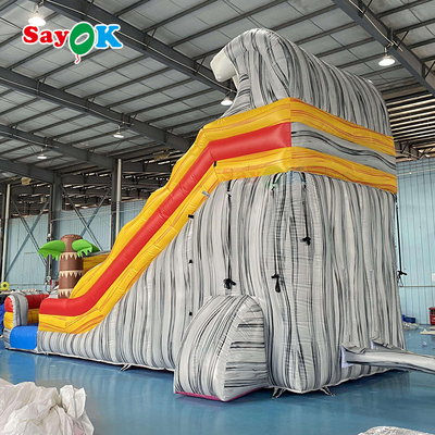 गीला सूखा inflatable स्लाइड आग retardant inflatable बाउंसर स्लाइड 9x3.4x5.5m खेल के मैदान के लिए