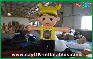 विज्ञापन के लिए ऑक्सफोर्ड क्लॉथ Inflatable कार्टून अक्षर पीले लड़के बच्चे