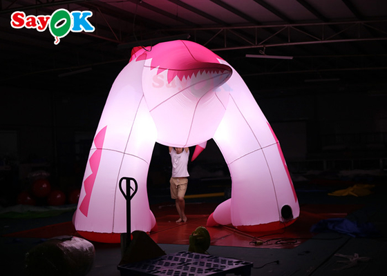 गुलाबी 4m inflatable कार्टून पात्र विज्ञापन डायनासोर डंप प्रूफ inflatable पशु गुब्बारे