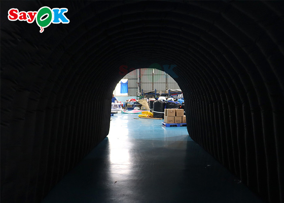 आउटडोर एयर टेंट 210 डी ऑक्सफोर्ड ब्लैक inflatable सुरंग टेंट बहु समारोह गतिविधियों के लिए प्रदर्शनियों