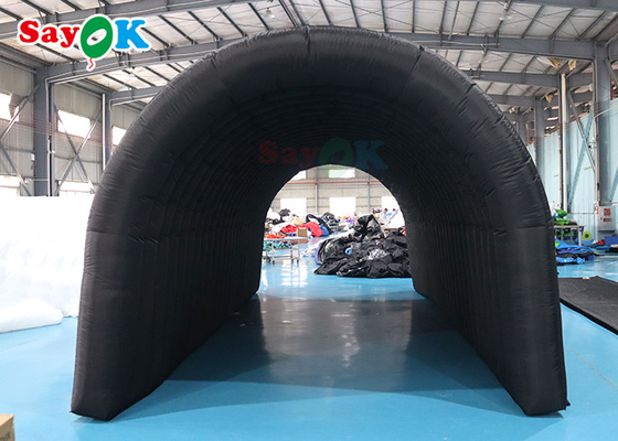आउटडोर एयर टेंट 210 डी ऑक्सफोर्ड ब्लैक inflatable सुरंग टेंट बहु समारोह गतिविधियों के लिए प्रदर्शनियों
