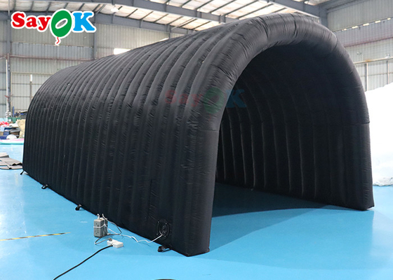 आउटडोर एयर टेंट 210 डी ऑक्सफोर्ड ब्लैक inflatable सुरंग टेंट बहु समारोह गतिविधियों के लिए प्रदर्शनियों