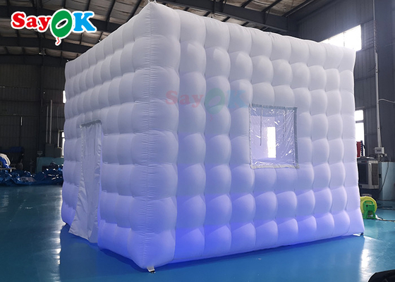 कस्टम inflatable तम्बू एलईडी ऑक्सफोर्ड inflatable घन तम्बू वर्ग पार्टी केंद्र प्रदर्शन के लिए मार्की