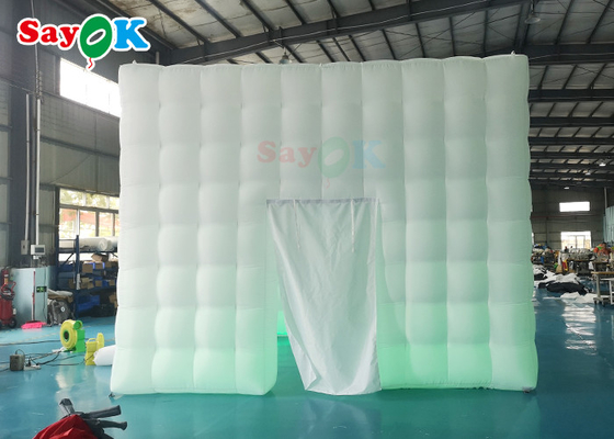 कस्टम inflatable तम्बू एलईडी ऑक्सफोर्ड inflatable घन तम्बू वर्ग पार्टी केंद्र प्रदर्शन के लिए मार्की