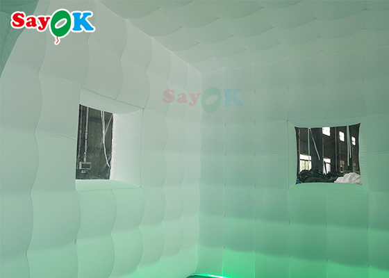 कस्टम inflatable तम्बू एलईडी ऑक्सफोर्ड inflatable घन तम्बू वर्ग पार्टी केंद्र प्रदर्शन के लिए मार्की