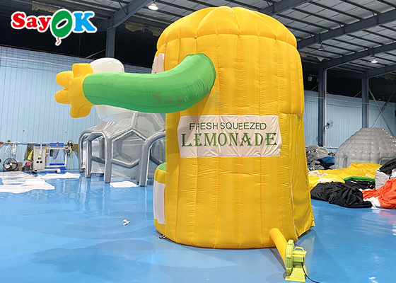 प्रचार के लिए एयर ब्लोअर के साथ inflatable लॉन टेंट स्टैंड आउटडोर टेंट inflatable नींबू का रस बूथ
