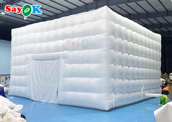 मोबाइल 8x8x4m आउटडोर सफेद inflatable हवा का तम्बू खुश पार्टियों के लिए inflatable पार्टी तम्बू