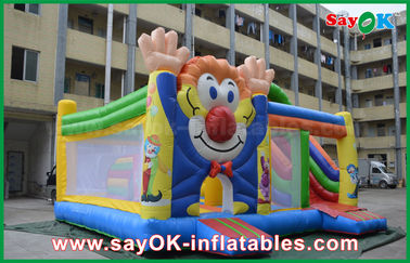 0.55 मिमी पीवीसी जोकर Inflatable उछाल कूदते बच्चों के लिए हैप्पी बाउंसर कैसल