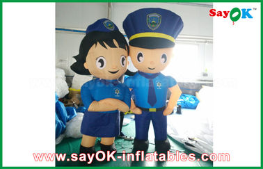 ब्लू ऑक्सफोर्ड Inflatable कार्टून अक्षर पुलिस / 9 00% के साथ पुलिस मैन कार्टून Chauraters