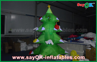 क्रिसमस के लिए ग्रीन नायलॉन Inflatable क्रिसमस ट्री एलईडी प्रकाश 2.5 मिमी नायलॉन