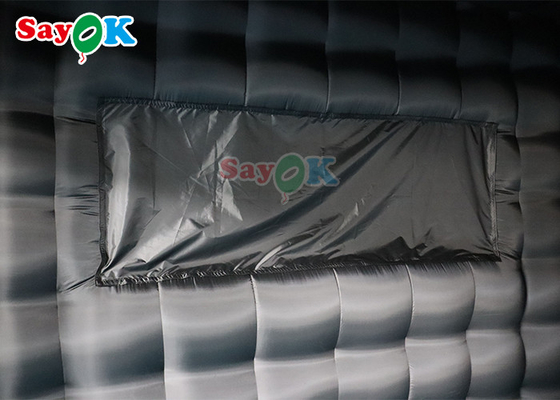 वाणिज्यिक काले रंग के inflatable एयर टेंट किराया संरचना प्रदर्शनी inflatable घन टेंट
