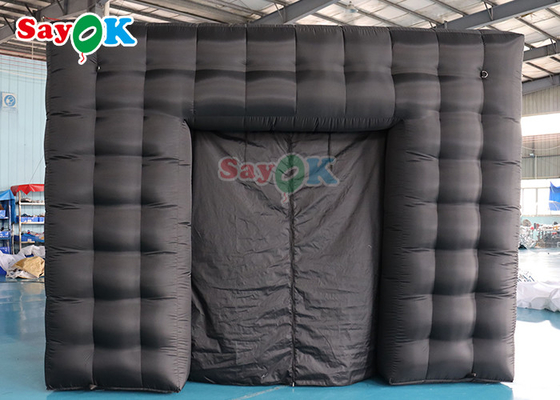 वाणिज्यिक काले रंग के inflatable एयर टेंट किराया संरचना प्रदर्शनी inflatable घन टेंट
