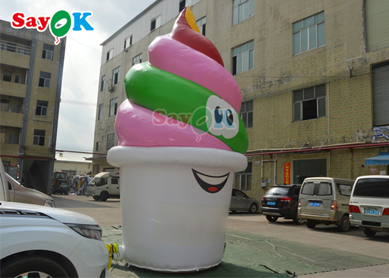 फेस्टिवल आउटडोर विज्ञापन के लिए अनुकूलित 5 मीटर इन्फ्लेटेबल आइसक्रीम मॉडल