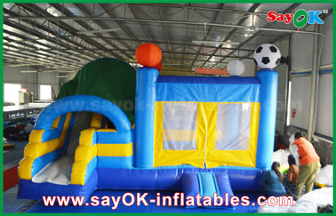 फुटबॉल सजावट के साथ छोटे 4x3m Inflatable पीवीसी बाउंस कैसल स्लाइडर