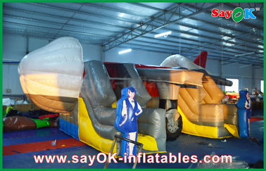 बजाने के लिए सीई / उल ब्लोअर के साथ आउटडोर एयरप्लेन आकार Inflatable बाउंस स्लाइडर