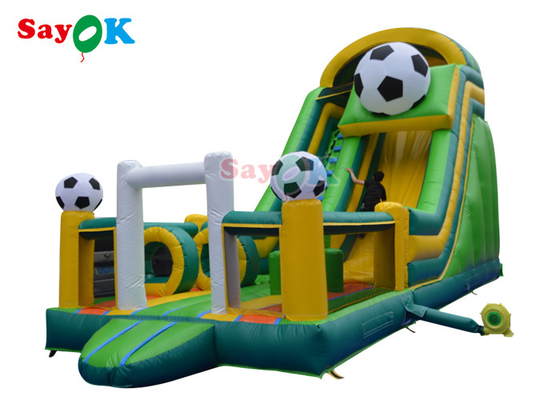 फुलावदार फिसलन स्लाइड फुटबॉल थीम बच्चे लटकन फुलावदार उछाल घर स्लाइड कूद महल